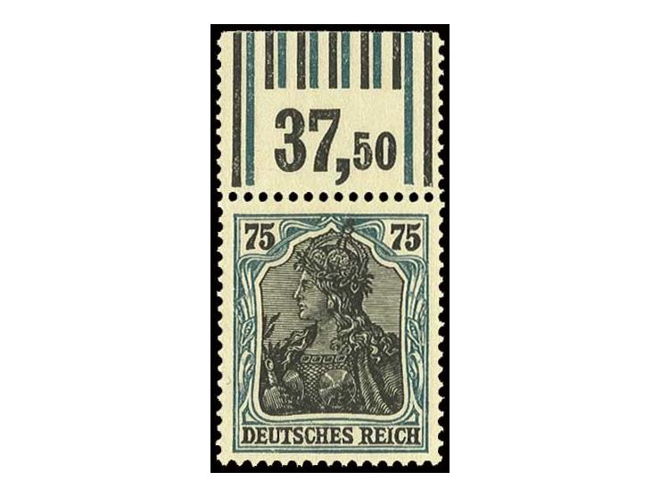 75 Pfg., Walzendruck-Oberrandstück, postfrisch, Luxus, Fotoattest Dr. Oechsner BPP (Mi. 800,-)