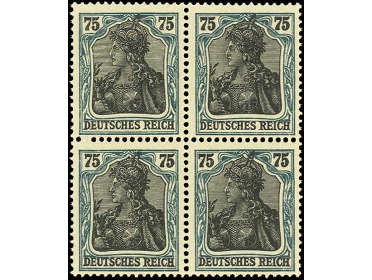 75 Pfg. im 4er-Block, postfrisch, Luxus, Fotoattest Dr. Oechsner BPP (Mi. 1.600,-)