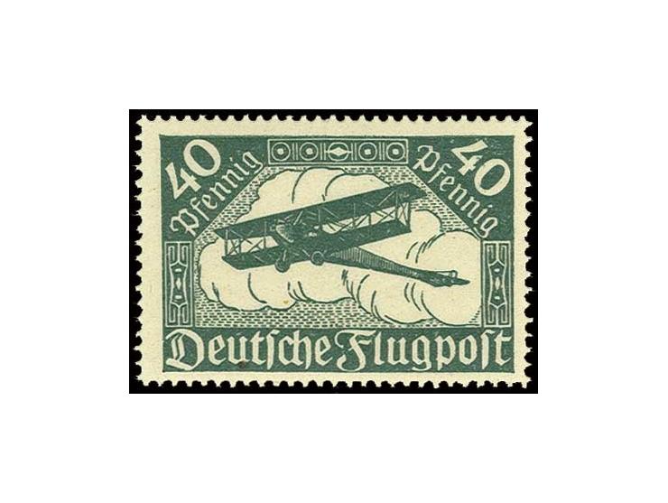 Flugpost 40 Pfg. auf wolkigem Papier, postfrisch mit herstellungsbedingtem Papiereinschluss, Kabinett, Fotoattest Oechsner BP