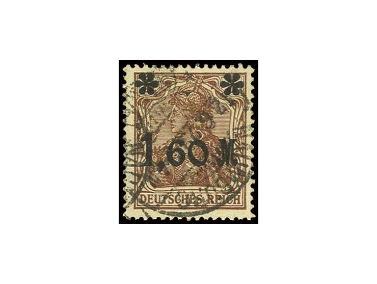 1921, Germania-Provisorien, Aufdruck glänzend: 1,60 M. mit Aufdruckfehler "Zwischenraum 7,2 mm", sauber gestempelt, Kabinett,