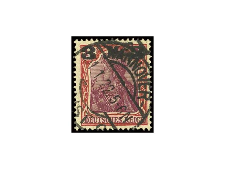 3 M. karminrot/dunkelkarminlila mit zentrischem Stempel "HANNOVER 31.1.22", Kabinett, Fotokurzbefund Fleiner BPP (Mi. 260,-)
