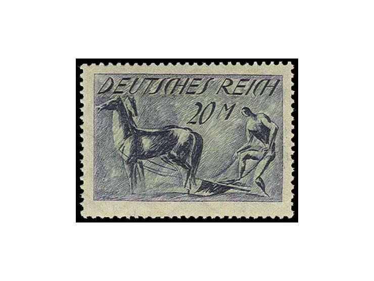 20 M. mit doppeltem Unterdruck, sehr gut gezähnt und zentriert, postfrisch, Kabinett, Fotoattest Bechtold BPP (Mi. 3500,-)