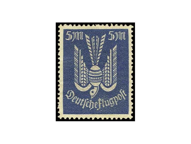 5 M., Probedruck in graublau, grau genetzt, ungebraucht ohne Gummi, von Vorlagekarton stammend, Pracht, Fotoattest Dr. Oechsn