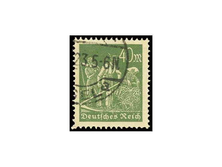 40 M. grünlicholiv, gestempelt, Pracht, Fotoattest Weinbuch BPP