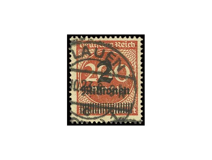 2 Mio. auf 200 M. orangerot, sauber gestempelt, Kabinett, Fotoattest Weinbuch BPP (Mi. 1100,-)
