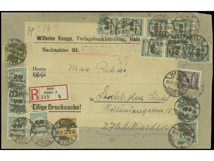 20 Mrd. M. (13), 10 Mrd. M., 5 Mrd. M. und 1 Mrd. M. auf eingeschriebener Auslands-Drucksache bis 860 gr. (kompletter Adresse