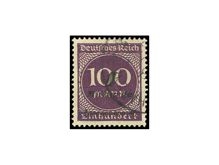 Hitler-Provisorium 1 Mrd. auf 100 M. violettpurpur mit sauberem Teilstempel "LUDWIGSHAFEN", Pracht, Fotoattest Bechtold BPP