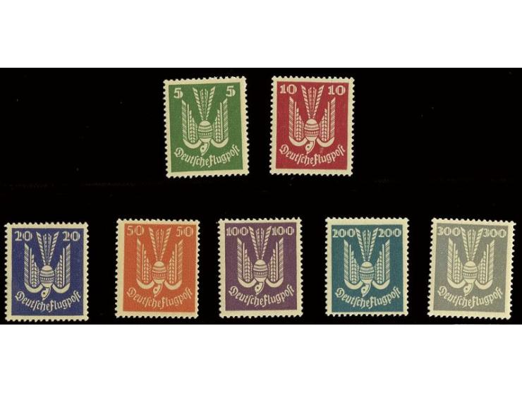 1924, Flugpost 5 - 300 Pfg. kpl., postfrisch, Kabinett  (Mi. 1.500,-)