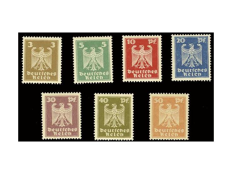 3 - 50 Pfg. kpl., 40 Pfg. links unten leichte Eckrandverkürzung, sonst tadellos (Mi. 350,-)