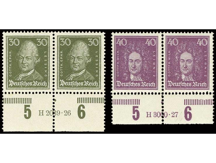 30 und 40 Pfg. je im Unterrandpaar mit HAN, postfrisch, Pracht