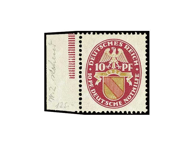 10 Pfg., linkes Randstück, postfrisch, Kabinett, Fotoattest Schlegel BPP