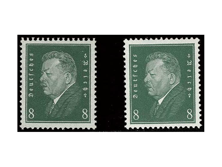 8 Pfg. mit liegendem Wz. und mit grünlichem Gummi, beide postfrisch, Pracht (Mi. 560,-)