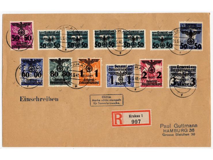 dito, sauber ungebraucht, Marken postfrisch, sign. Schlegel BPP, Pracht; dazu Generalgouvernement Mi.-Nr. 14-39 auf zwei Umsc