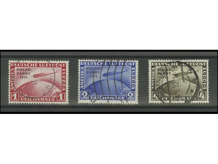 1- 4 M. kpl., Bedarfsstücke mit entsprechender Entwertung  (2 M. mit Wellenstempel) (Mi. 1300,-)