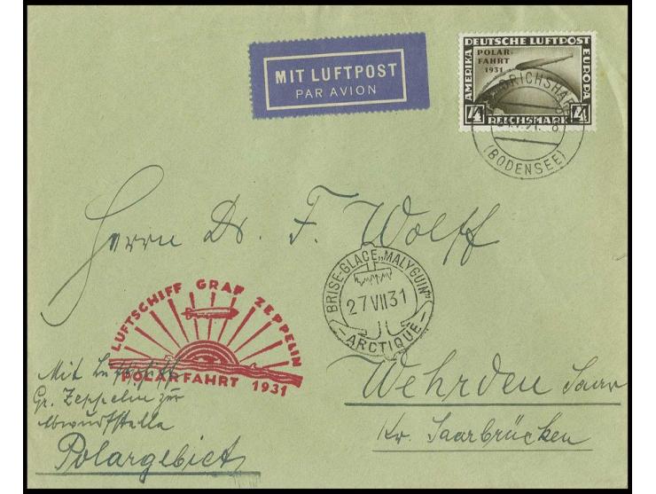 4 M. auf Brief der Polarfahrt nach Malyguin, Kabinett, sign. Schlegel BPP (Mi. 1.100,-)
