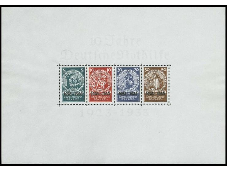 Nothilfe-Block, postfrisch, in den Ecken teils leichte Knitter sonst gute Erhaltung, Block und Marken sign. Bühler (Mi. 7.000