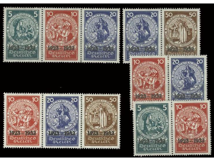5-50 Pfg., 5 Zusammendrucke, ungebraucht, 5 Werte postfrisch, Kabinett (Mi. 1.950,-)