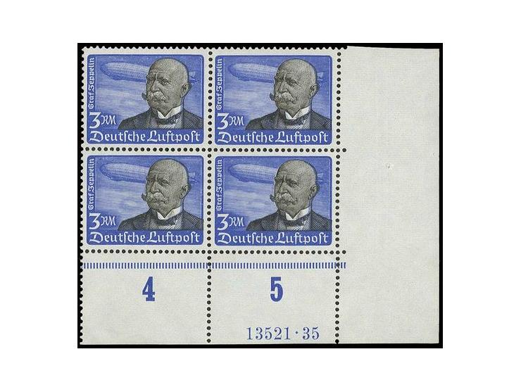 3 M. im 4er-Block aus der rechten unteren Bogenecke mit HAN, postfrisch, Kabinett (Mi. für Einzelwerte 1.600,-)