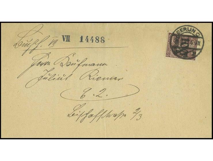 100 Tsd. auf 15 Pfg. als portogerechte Einzelfrankatur auf Ortsbrief aus "BERLIN 25.9.23", Pracht (Mi. 300,-)