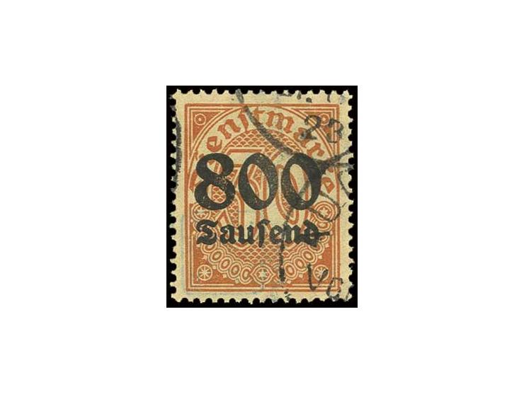 800 Tsd. M. auf 30 Pfg. mit Wz. 1, gestempelt, Kabinett, sign. Infla (Mi. 400,-)