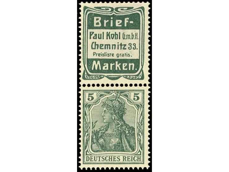 "Brief-Marken Kohl"+5 Pfg., ungebraucht mit Erstfalz, tadellos gezähnt (Mi. +100%), Kabinett (Mi. 720,-)