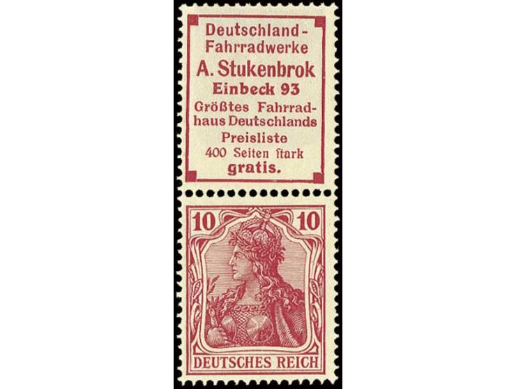 "Stukenbrok"+10 Pfg., ungebraucht mit Erstfalz, sehr gut gezähnt (Mi. +100%), Kabinett (Mi. 1.560,-)