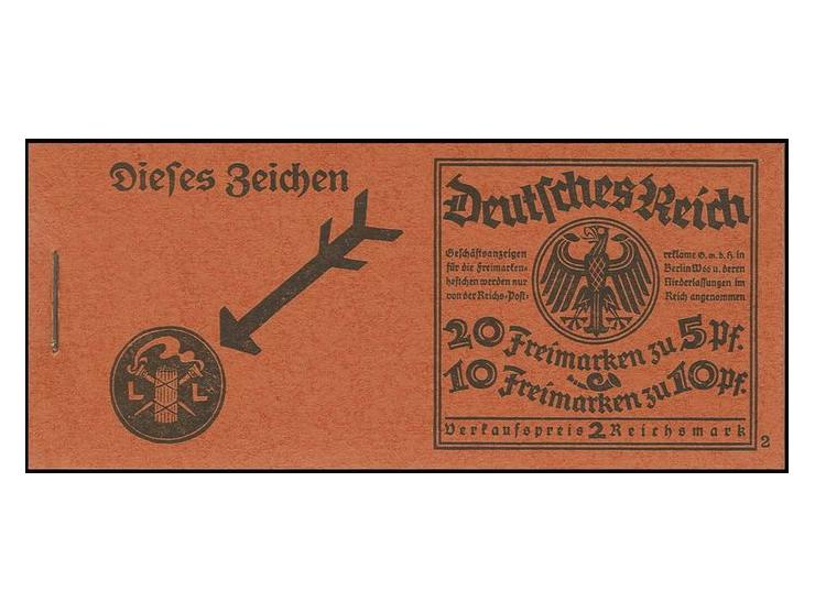1916, Markenheftchen Reichsadler, postfrisch und hervorragend gezähnt, Deckel ungefaltet, in dieser Erhaltung äußerst selten,