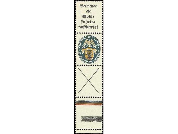 A1+1+8+X mit unten Leerfeld, zwischen Andreaskreuz und Leerfeld gefaltet, ungebraucht, Pracht (Mi. 2.400,-)