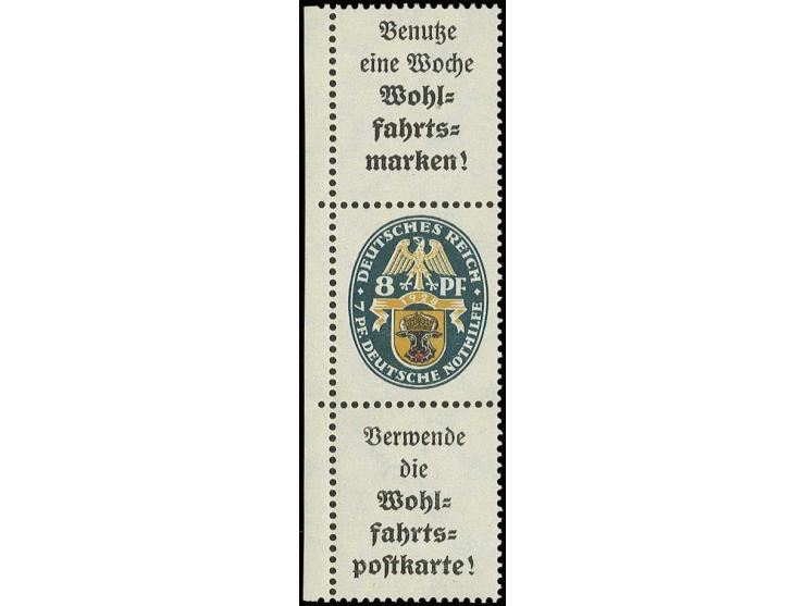 A2+8+A1.1, unteres Reklamefeld mit Anhaftung, sonst postfrisch (Mi. 1.800,- +)