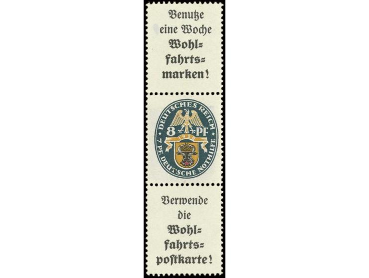 A2+8+A1.1, ungebraucht mit Falz, zwischen oberem Reklamefeld und Marke vorgefaltet (Mi. 1.800,-)