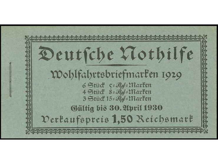 1929, Markenheftchen Nothilfe, postfrisch, Deckel ungefaltet (Mi. 600,-)