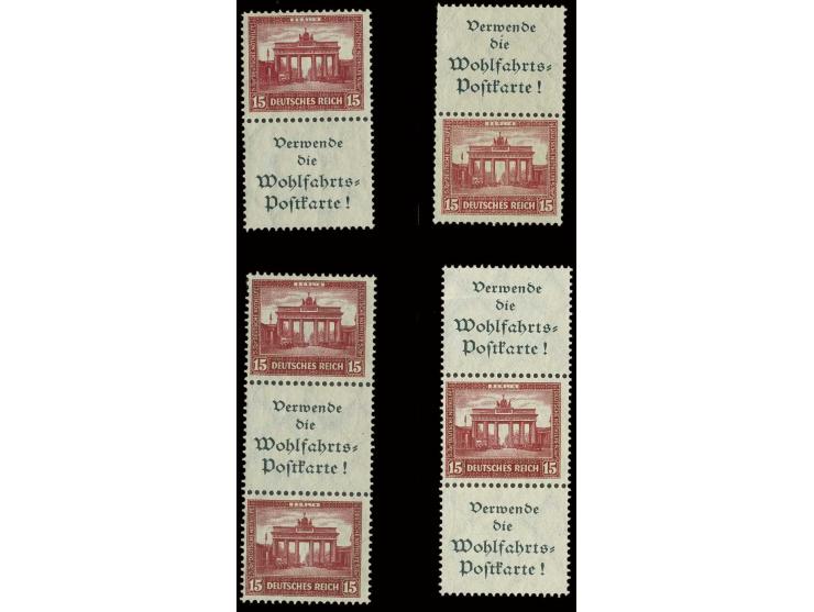 A1.3+15 Pfg., alle 4 Zusammendrucke kpl., postfrisch, Pracht (Mi. 1.500,-)