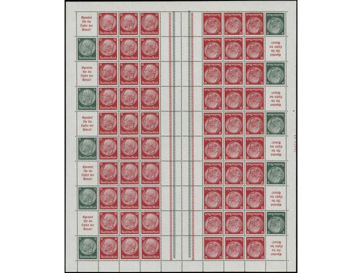 Markenheftchenbogen 6+12 Pfg. mit HAN, postfrisch, ungefaltet und nicht angetrennt, Luxus (Mi. 3.000,-)