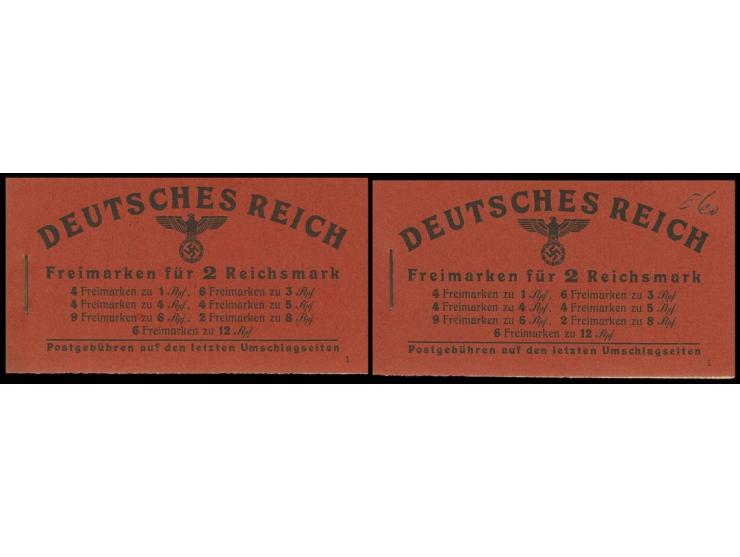 1941, Markenheftchen Hitler mit Reklame "Radiergummi" (vorderseitig kleine Beschriftung) und "Zeichenstift", postfrisch, beid