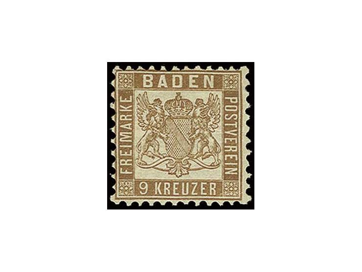 9 Kr. lebhaftbraun, farbfrisch und einwandfrei gezähnt, ungebraucht mit Originalgummi, Kabinett, sign. Seeger BPP