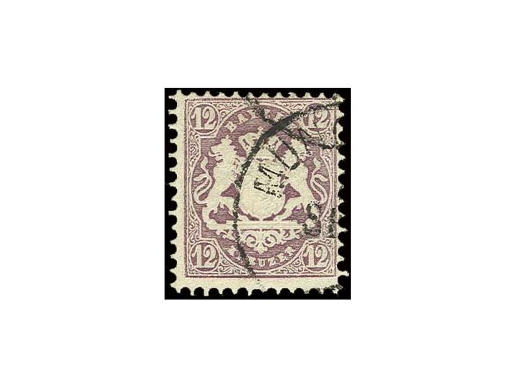 12 Kr. dunkelbraunpurpur, farbfrisch und tadellos gezähnt mit EKr. von München, Kabinett, sign. Brun und Fotoattest Stegmülle