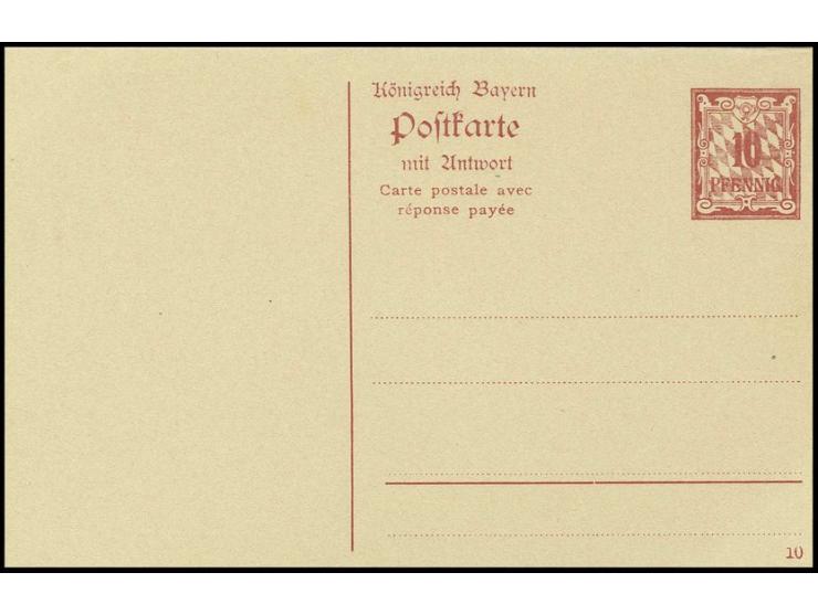 GANZSACHEN: 1910, Doppelkarte 10 Pfg., ungebraucht, Kabinett