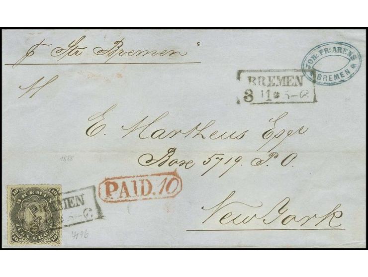 1863, 10 Grote schwarz mit Durchstich D1I, farbfrisch und abgesehen von einem kleinen Randspalt rechts tadellos erhalten mit 