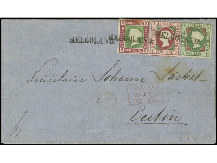 1867/73, ½ Sch., Kopftype I, zusammen mit 1 Sch. und 2 Sch., letztere links Durchstichfehler und oben leicht getönt, sonst al