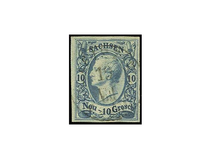 10 Ngr. blau, allseits breitrandig, gestempelt, Pracht, sign. A. Diena (Mi. 400,-)
