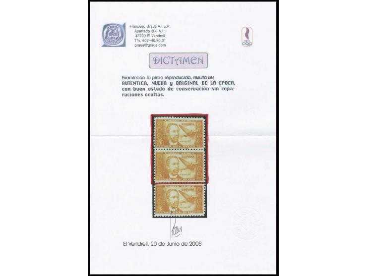 1944, Dr. Thebussem 5 pts. in unissued colour brownish-orange, vertical pair, unhinged mint, fine and rare, opinion Graus for