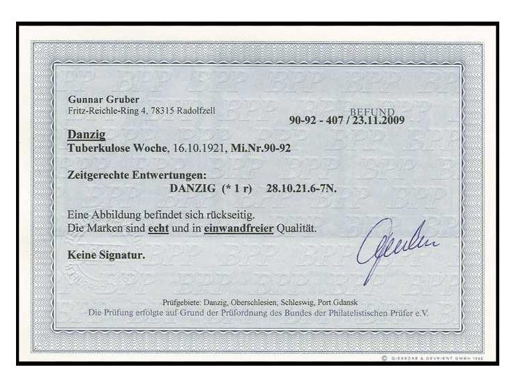 Tuberkulose 30 Pfg.-1,20 M., sauber gestempelt, Kabinett, Befund Gruber BPP