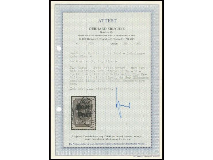 60 K., sauber gestempelt, Kabinett, sign und Fotoattest Krischke BPP