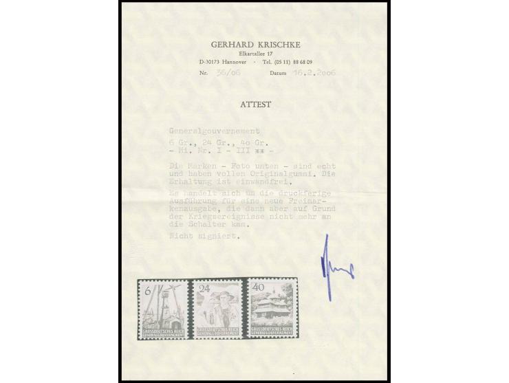 1944, Unverausgabte 6-40 Gr. kpl., postfrisch, Kabinett, Fotoattest Krischke