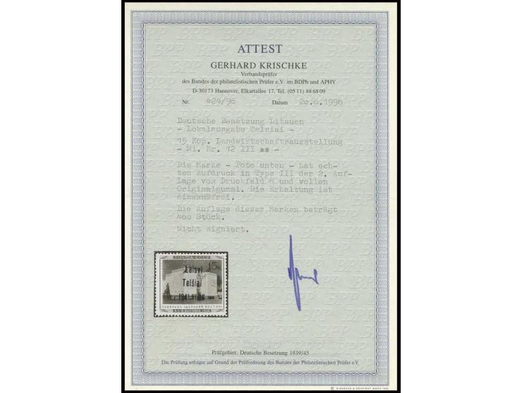 Landwirtschafts-Ausstellung Ferner Osten 15 K., Type III, postfrisch, Kabinett, Fotoattest Krischke BPP