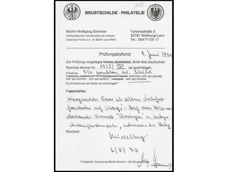 7 Kr. graublau in gut gezähntem und waagerechtem Paar mit jeweils EKr. "HEIDELBERG 6/8 72" auf Umschlag mit Ra. "Chargé" nach