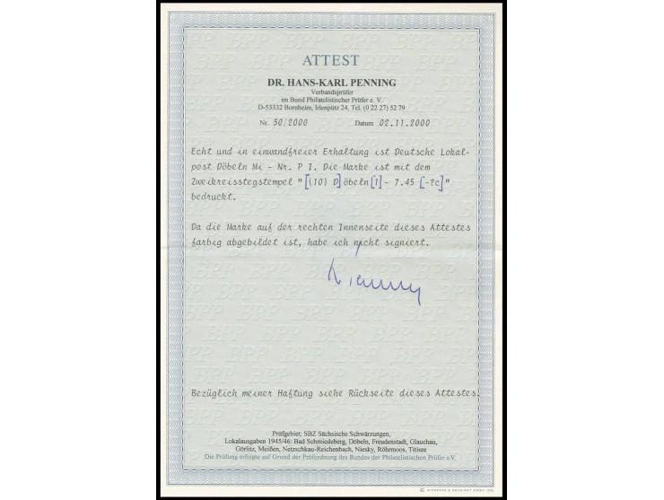 3 Pfg., gestempelt, (Mi. nicht gelistet), Fotoattest Dr. Penning BPP