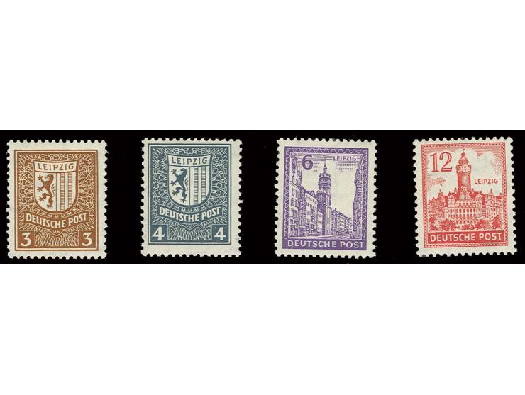 1946, Abschiedsserie 3-12 Pfg. mit Wz. fallend kpl., postfrisch, 6 Pfg. signiert Herpichböhm, sonst unsigniert