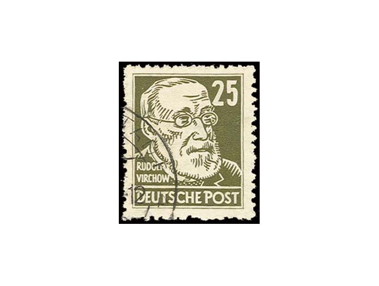 25 Pfg. braunoliv auf gestrichenem Papier mit Wz. XII mit zeitgerechtem Teilstempel von Karl-Marx-Stadt, Fotoattest Paul BPP 