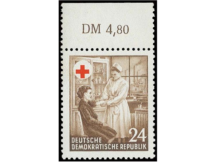Rotes Kreuz 24 Pfg. mit Wz. 2X, postfrisches Oberrandstück, unsigniert (Mi. 1.800,-)